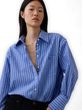 799379-03 Oversize popelínová košile s logem Big Shirt Tmavě modrá