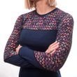 MERINO IMPRESS dámské triko dl.rukáv deep blue/origami