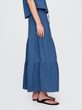 Mušelínová maxi sukně Tmavě modrá