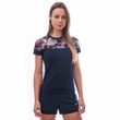 COOLMAX IMPRESS dámské triko kr.rukáv deep blue/leaves