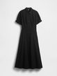 797875-02 Košilové popelínové midi šaty Černá