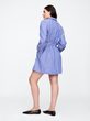 Košilové popelínové mini šaty Modrá