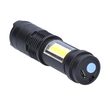WN49 LED nabíjecí kapesní svítilna se zoomem, 100lm + 70lm, Li-Ion, USB, černá