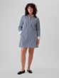 Pruhované košilové mini šaty Modrá