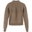 Övik Solid Jacquard Knit W Suede Brown