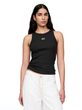 Žebrovaný top s logem Americana Černá