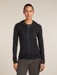 Wom Mer  300 RealFleece Desc LS Zip Hoo BLACK