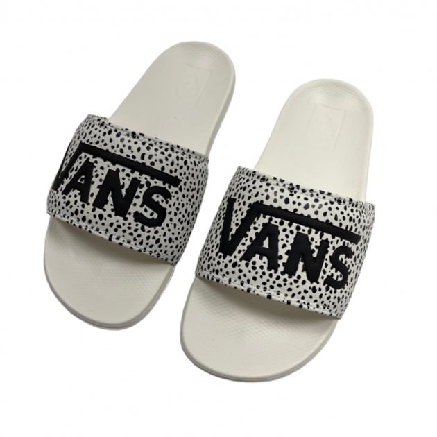 Vans black slides womens hot sale