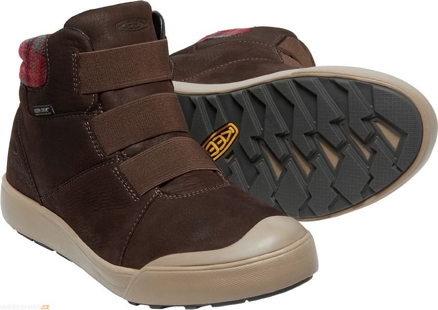 ELLE WINTER MID WP WOMEN, coffee bean/red plaid - women's insulated city  shoes - KEEN - 137.97 €
