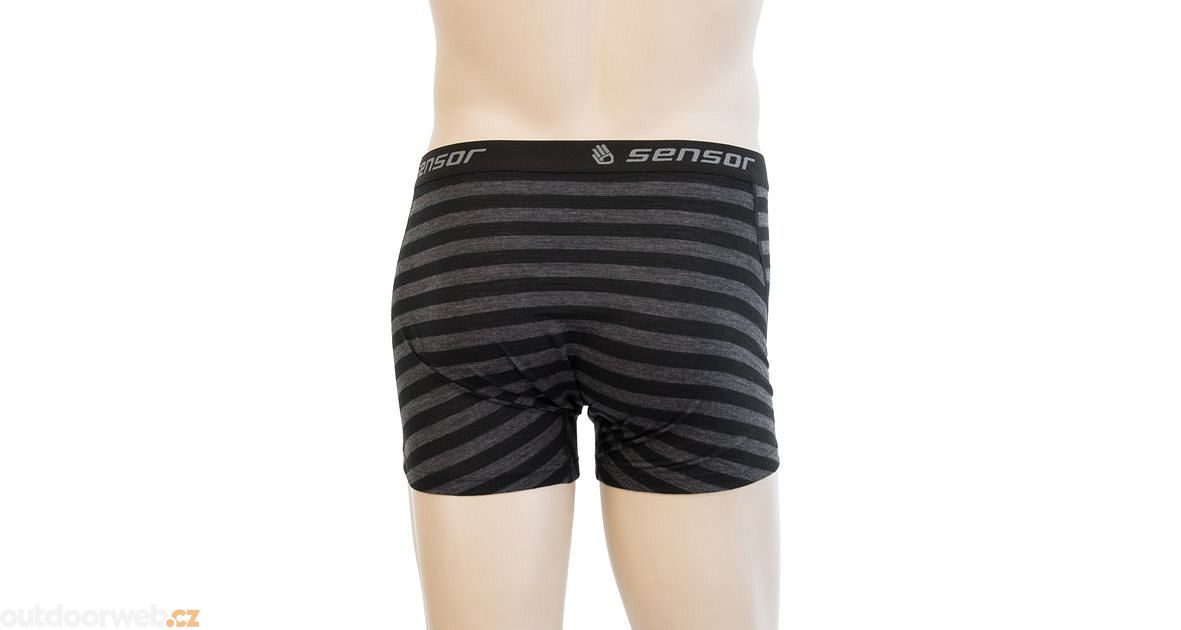 MERINO ACTIVE men's shorts black/dark grey stripes - men's shorts  black/dark grey - SENSOR - 27.25 €