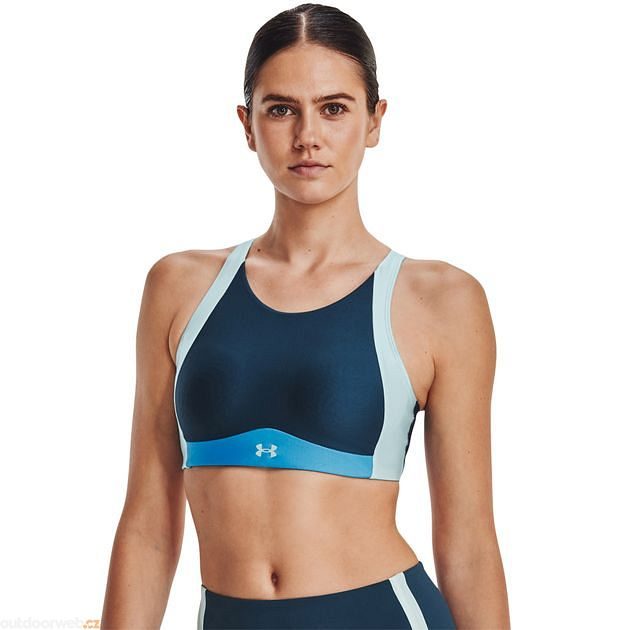 UA Infinity Mid High Neck Shine, Blue - sports bra - UNDER ARMOUR - 33.17 €  - outdoorové oblečení a vybavení shop 