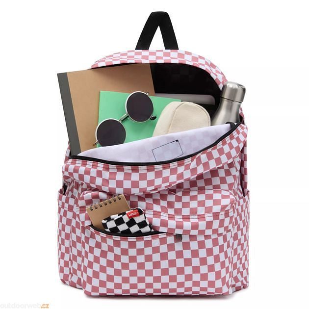 Vans red checkered backpack cheap