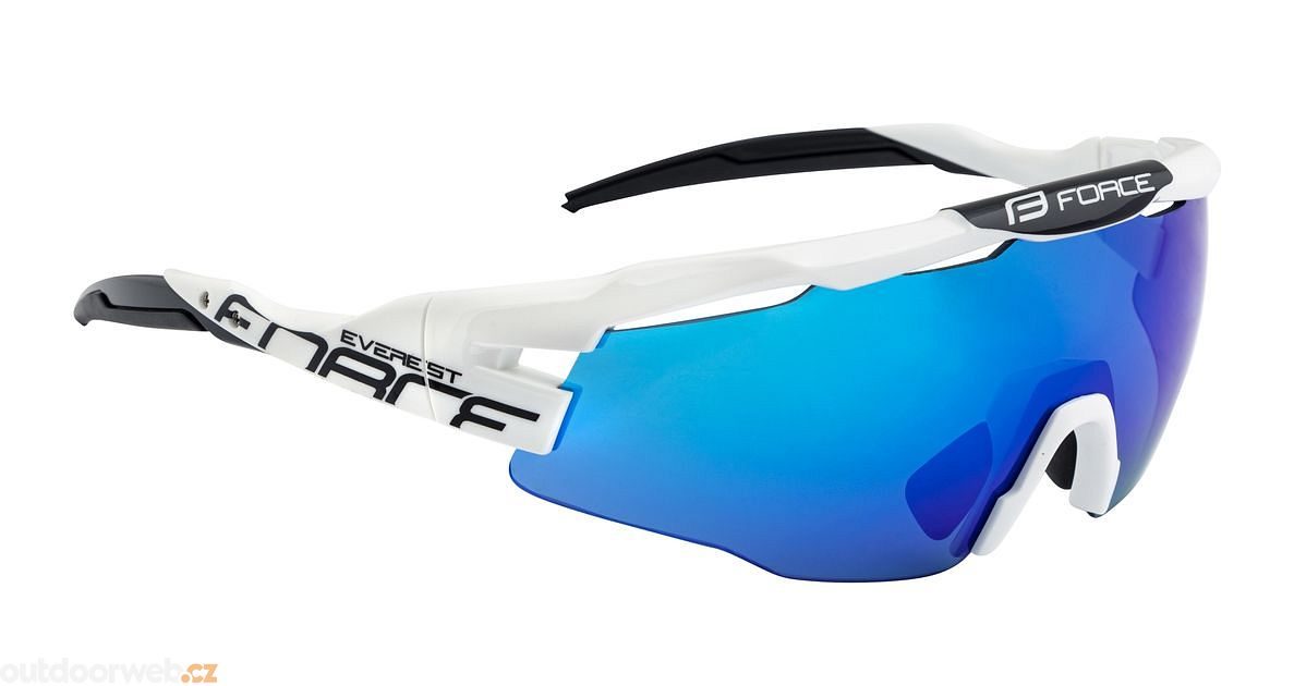 Outdoorweb.eu - EVEREST, white-black, blue mirror. - cycling glasses -  FORCE - 27.50 € - outdoorové oblečení a vybavení shop