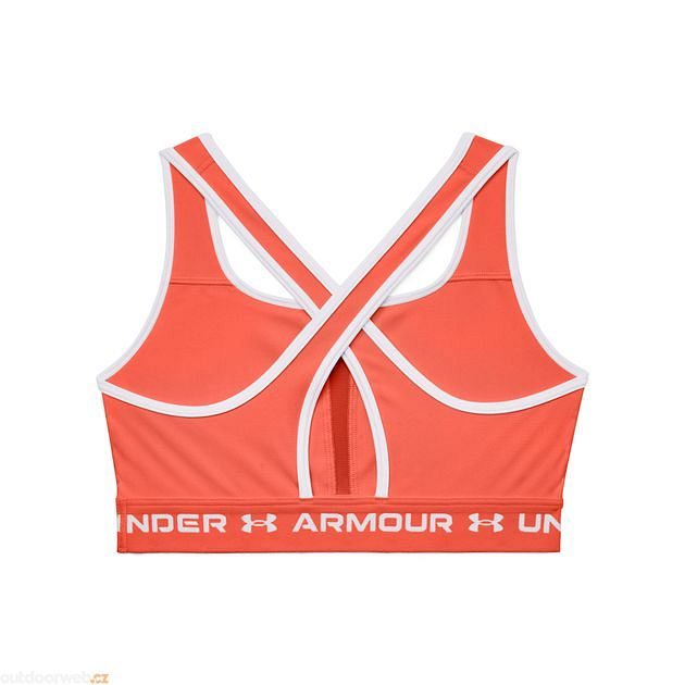  UA Crossback Mid Bra, Orange/white - sports bra - UNDER  ARMOUR - 27.66 € - outdoorové oblečení a vybavení shop