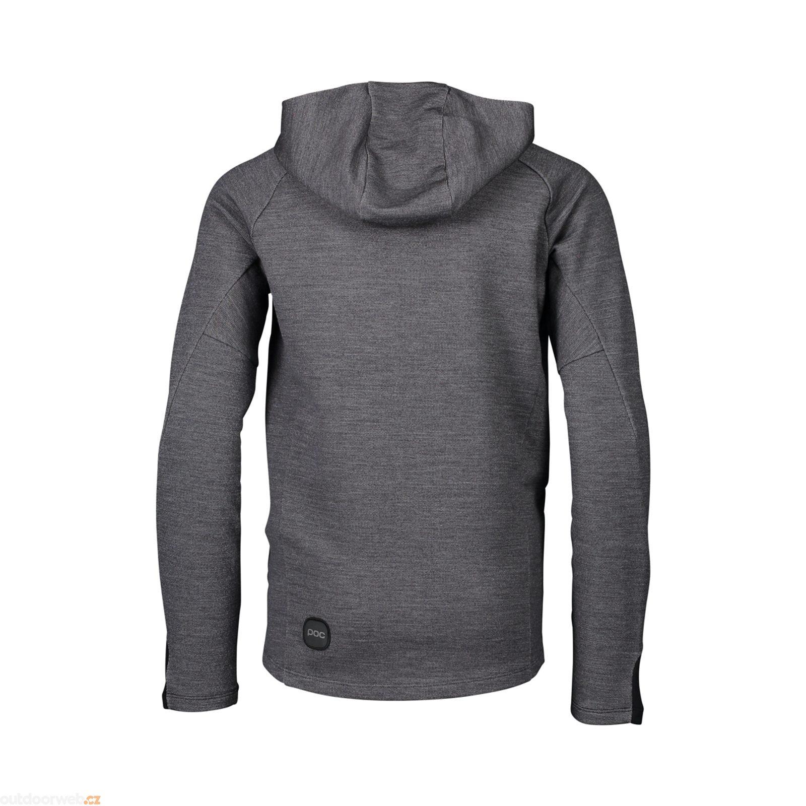 Merino Zip Hood Jr Sylvanite Grey Melange hoodie with hood for
