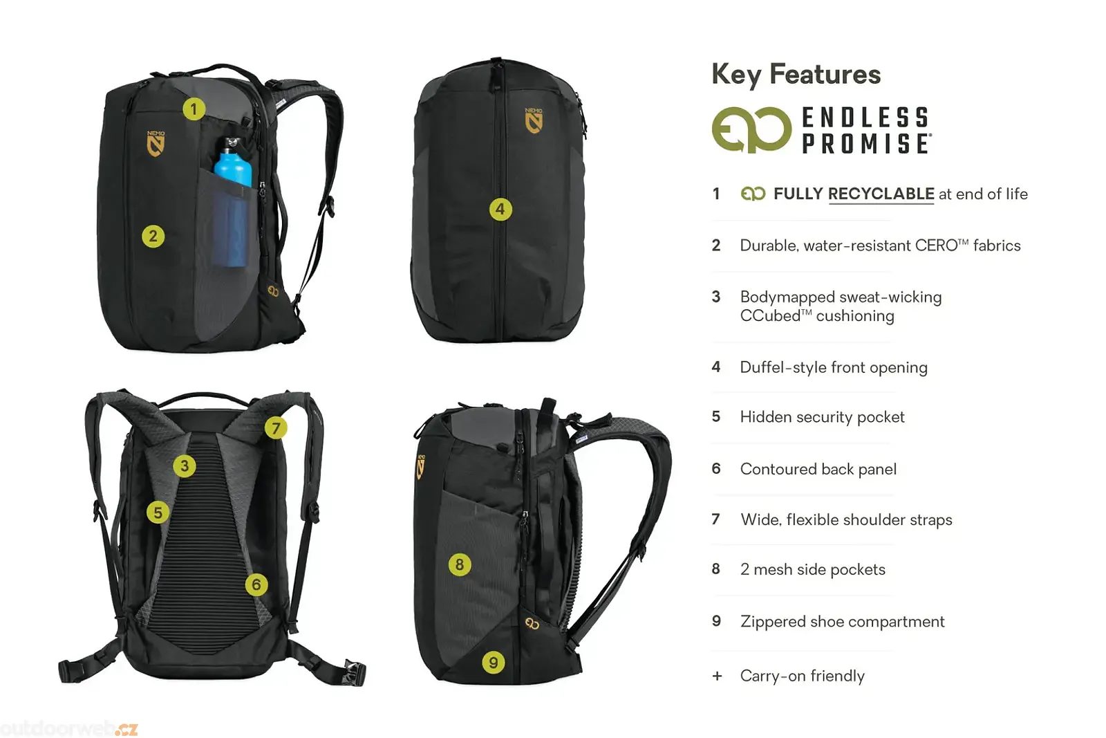 NEMO EQUIPMENT Vantage 40L Endless Promise Black
