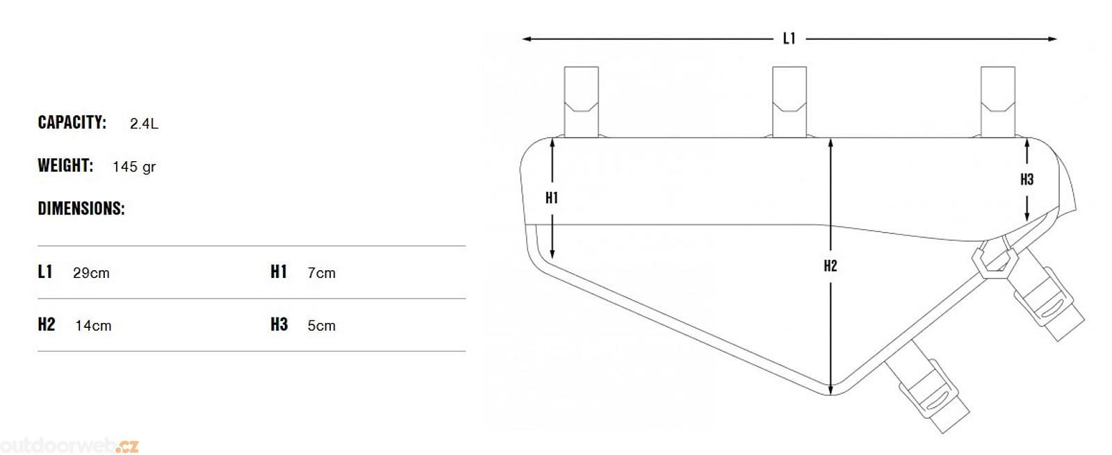 Racing frame pack (2,4l) - brašna pod rám - APIDURA - 2 519 Kč