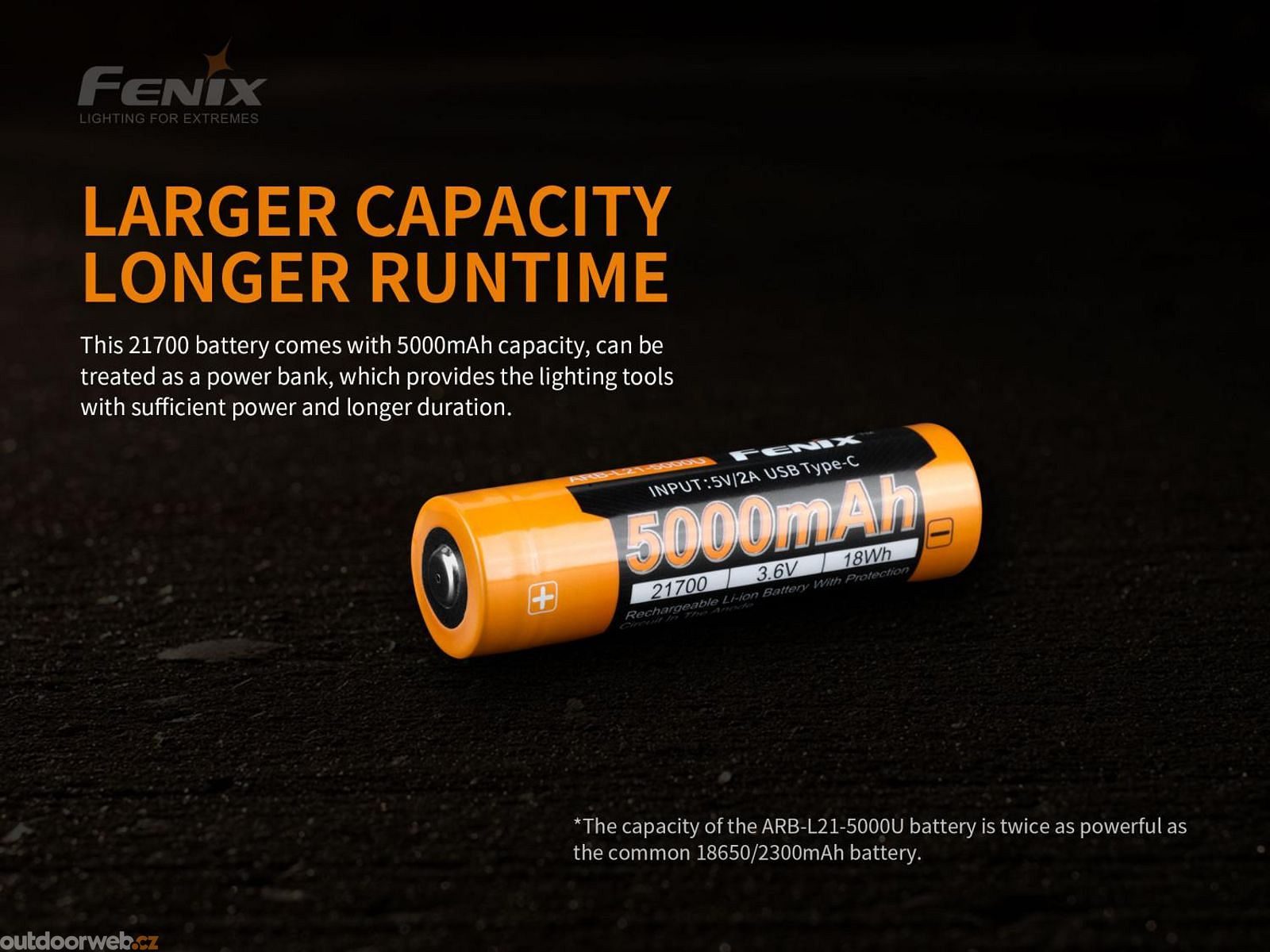 21700 5000 mAh with USB-C (Li-Ion) - rechargeable batteries