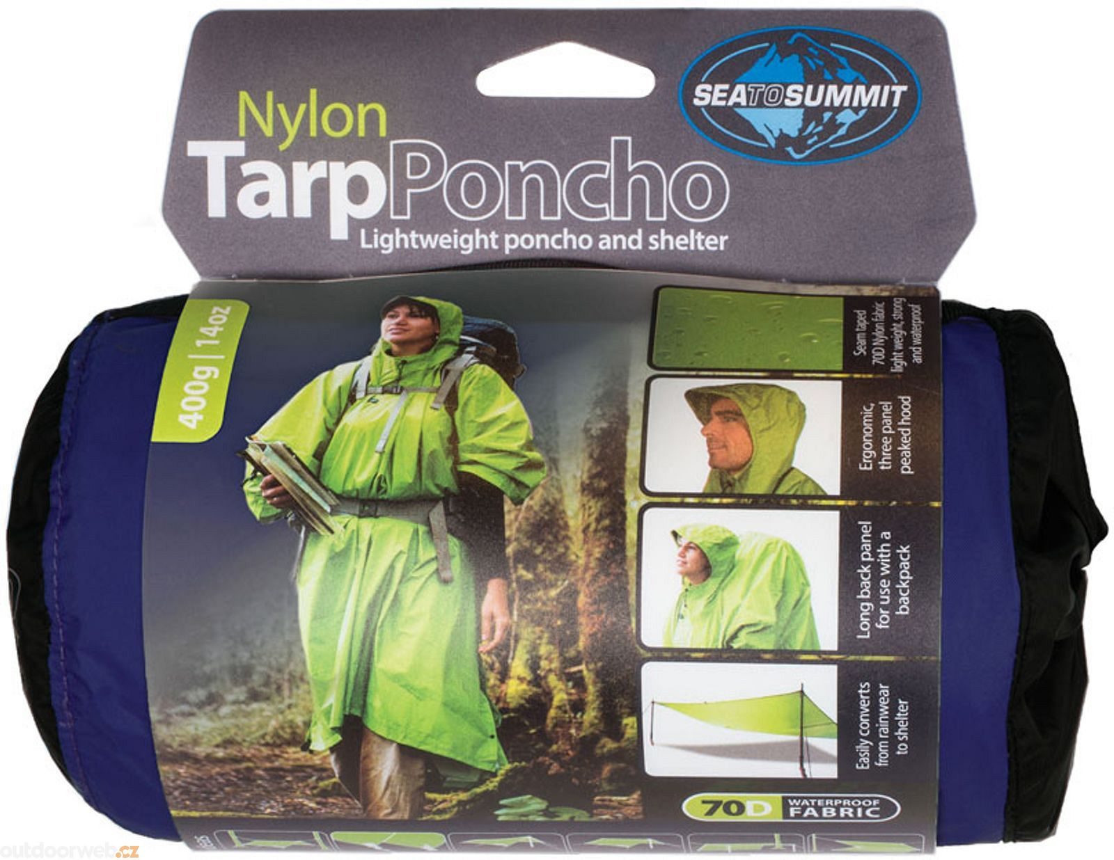 Nylon 70D Tarp Poncho Blue raincoat poncho SEA TO SUMMIT €