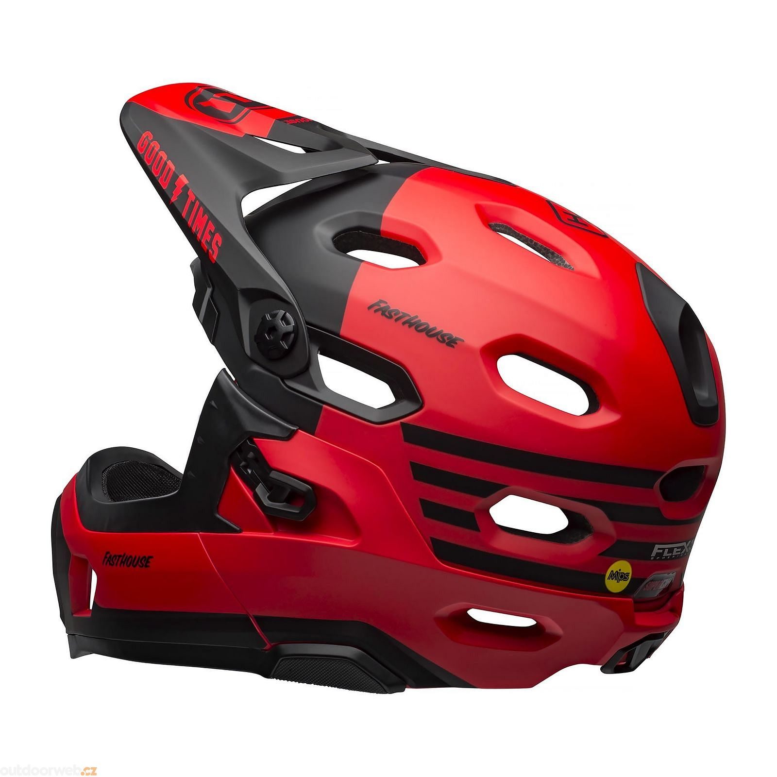 Super DH Spherical Mat/Glos Red/Black Fasthouse Cycling helmet