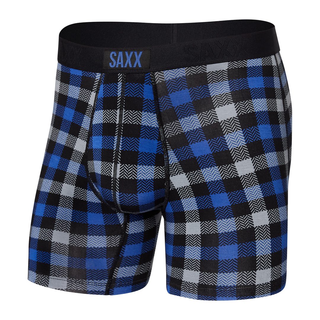 Saxx Kinetic L-C Mesh Boxer Briefs - Cool Blue Feed Stripe