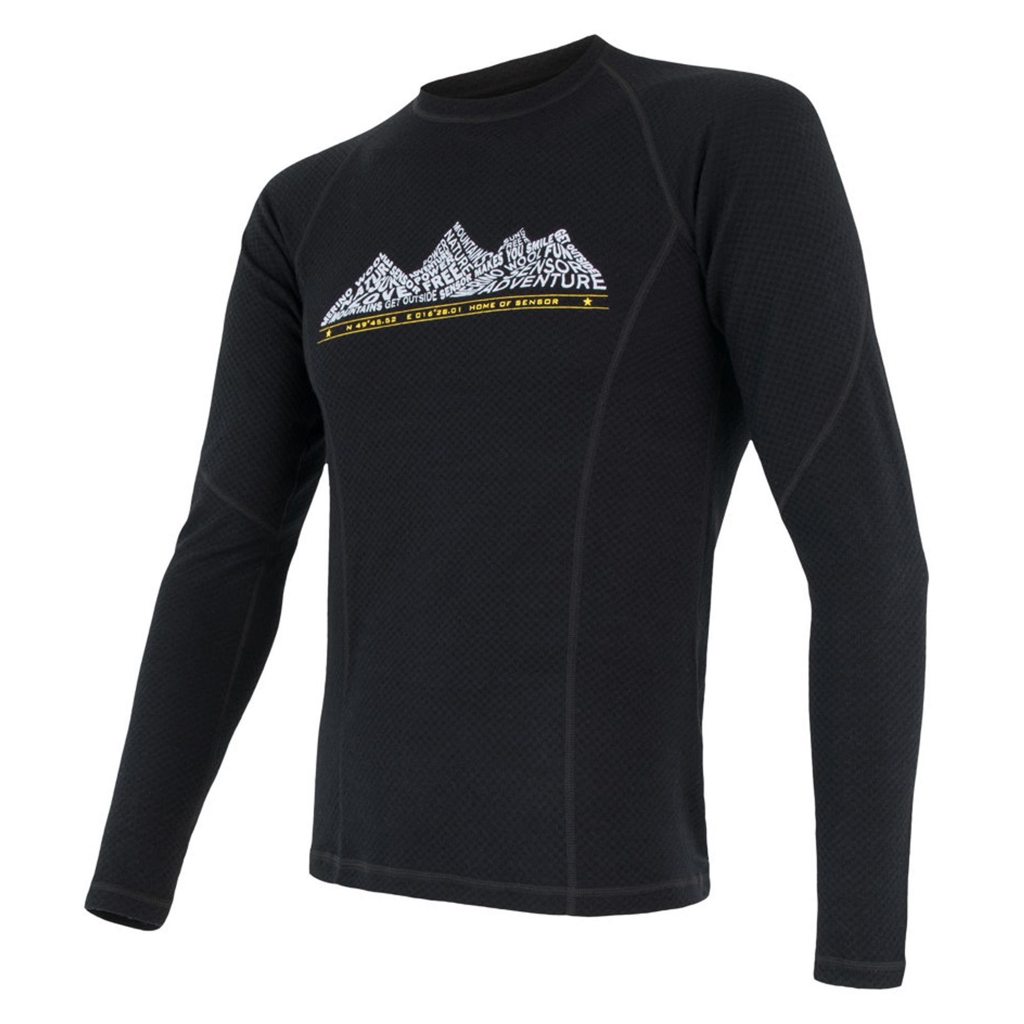 MERINO DF ADVENTURE pánské triko dl. rukáv černá