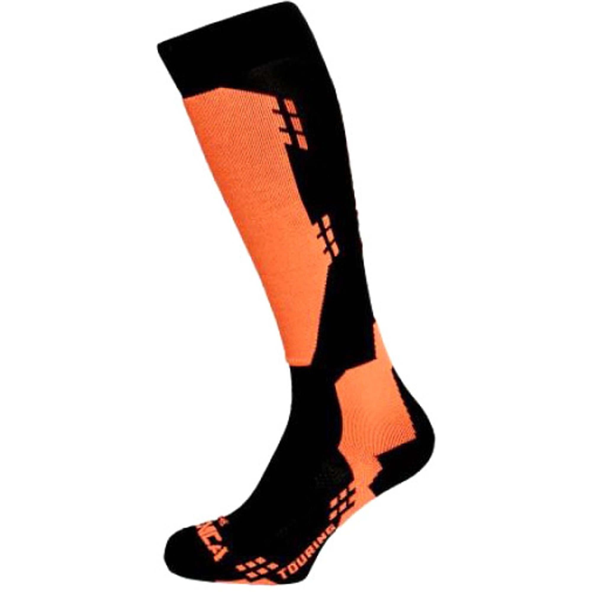 Touring ski socks, black/orange