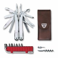 VICTORINOX Kleště SwissTool Spirit X Plus s ráčnou, 105 mm, kožené pouzdro