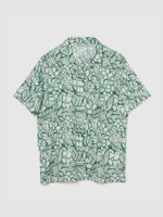 GAP 885310-07 Lněná košile s krátkým rukávem Zelená