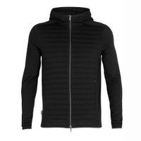 ICEBREAKER M ZoneKnit LS Zip Hood BLACK