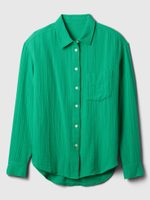 GAP 885282-02 Mušelínová košile oversize Zelená