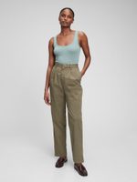 GAP 787540-03 Kalhoty khaki high rise Zelená