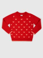 GAP 521086-00 Dětský svetr vzor srdce Červená