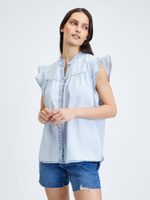 GAP 804057-00 Halenka top s volánky Modrá