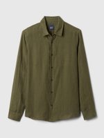 GAP 855351-00 Lněná košile Zelená