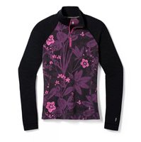 SMARTWOOL W CLASSIC THERMAL MERINO BL 1/4 ZIP purple iris floral