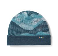 SMARTWOOL THERMAL MERINO REVERSIBLE CUFFED BEANIE, twilight blue mtn scape