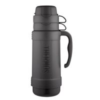 THERMOS Glass thermos with two cups 1000 ml black