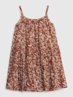 GAP 874377-00 Dětské květované šaty Hnědá