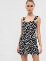 GAP 601176-00 Květované mini šaty Černá