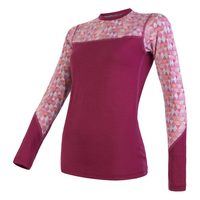 SENSOR MERINO IMPRESS ladies long sleeve shirt lilla/pattern