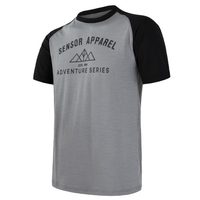SENSOR MERINO ACTIVE PT ADVENTURE men's t-shirt w.r. grey/black