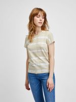 GAP 842003-03 Batikované bavlněné tričko Béžová