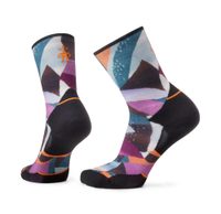 SMARTWOOL W AE RUN MOSAIC PIECES PRINT CREW, black