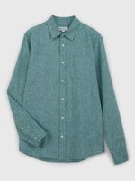 GAP 885302-02 Lněná košile standard Zelená