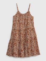 GAP 861578-01 Dětské květované šaty na ramínka Hnědá