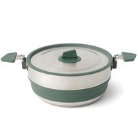 SEA TO SUMMIT Detour Stainless Steel Collapsible Pot - 3L , Laurel Wreath Green