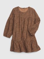 GAP 453624-00 Dětské šaty se vzorem leopard Hnědá
