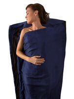 Silk Liner with STRETCH PANEL MUMMY (Tapered) navy blue