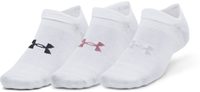 UNDER ARMOUR Essential No Show 3pk, White / White / Pink Elixir